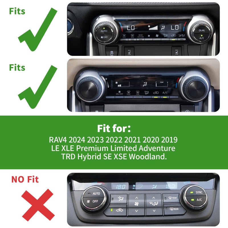 Polodunn for Toyota RAV4 Accessories 2025 2024 2023 2022 2021 2020 2019 -Air Conditioning Knob Covers, Push Start Button Cover Trim Rings 4pcs (Red) - Image 2